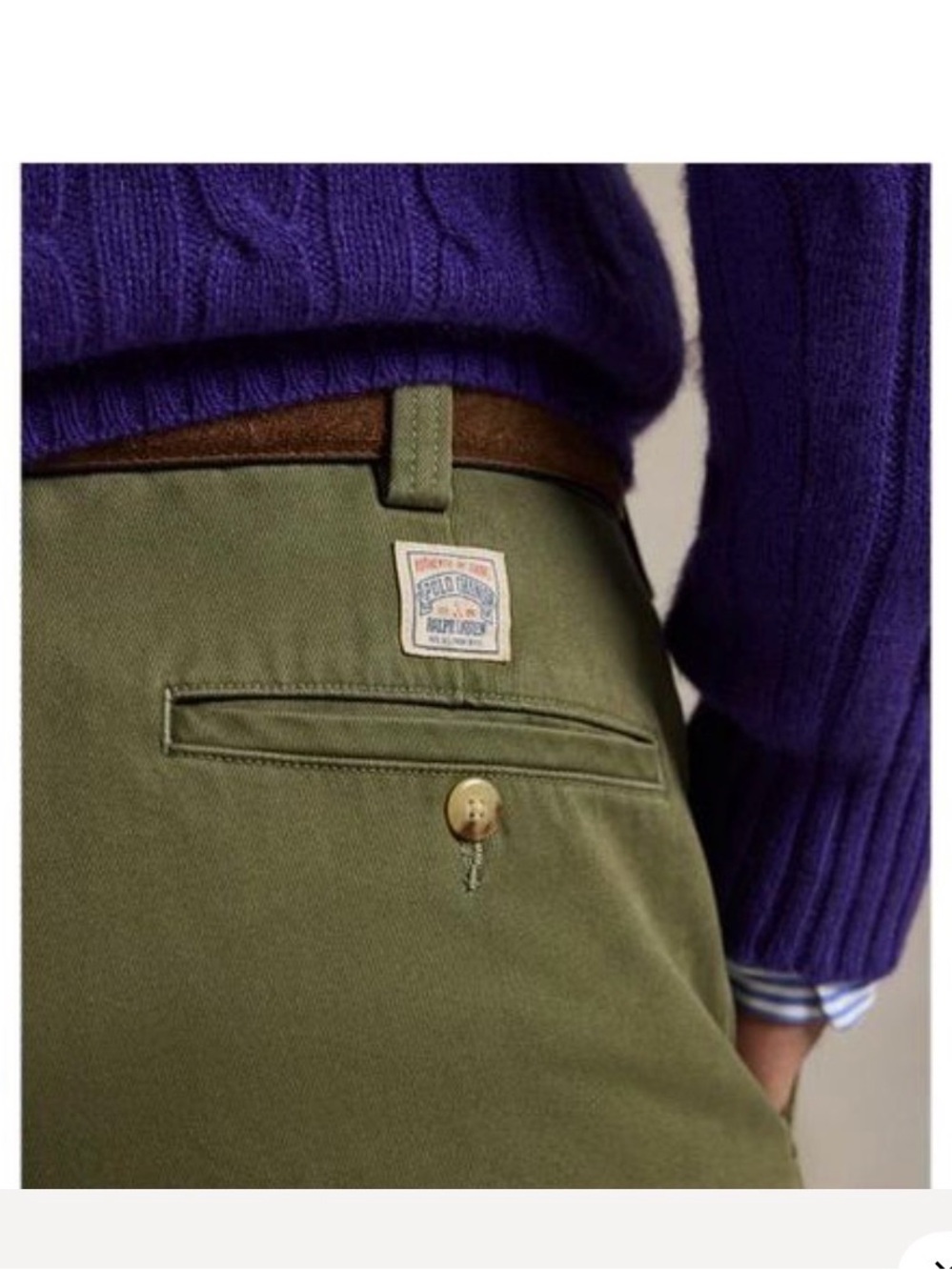 Brand New w/tag Ralph Lauren Olive Chino Pants heritage RING-SPUN combed yarns
